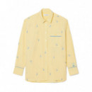 Camisa Oversized con Motivos de Jacquard  LACOSTE