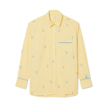 Camisa Oversized con Motivos de Jacquard  LACOSTE