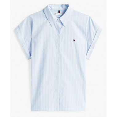 TOMMY HILFIGER - Poplin Sleeveless Relaxed Shirt - 0BG - F|WW0WW45897/0BG