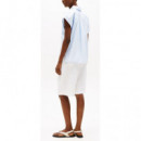 TOMMY HILFIGER - Poplin Sleeveless Relaxed Shirt - 0BG - F|WW0WW45897/0BG