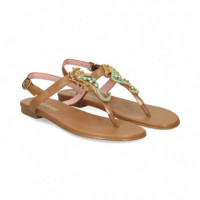 Esclava Pedreria Piel Cuero  PRETTY BALLERINAS