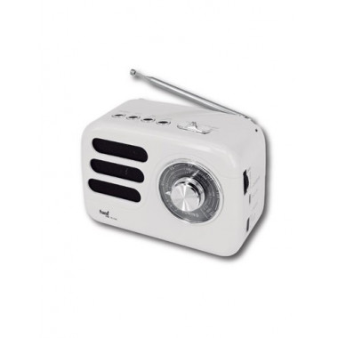 SAMI Radio Vintage Mini con Bluetooth/usb/micro Sd 5W RS-11840 Blanco Recargable