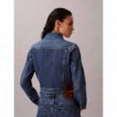 Cropped 90S Denim Jacket Indigo Indigo P  CALVIN KLEIN