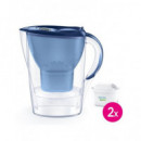 BRITA Jarra de Agua Filtrante 2.4L Marella con 2 Filtros Maxtra Pro Azul