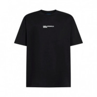 Camiseta con Logotipo con Efecto Marco de Corte Regular  KARL LAGERFELD JEANS