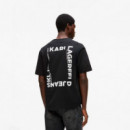 Camiseta con Logotipo con Efecto Marco de Corte Regular  KARL LAGERFELD JEANS