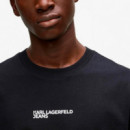 Camiseta con Logotipo con Efecto Marco de Corte Regular  KARL LAGERFELD JEANS