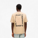 Camiseta con Logotipo con Efecto Marco de Corte Regular  KARL LAGERFELD JEANS