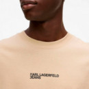 Camiseta con Logotipo con Efecto Marco de Corte Regular  KARL LAGERFELD JEANS