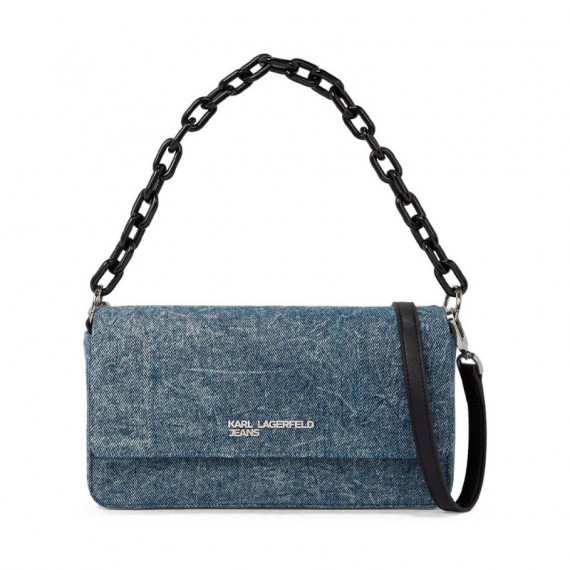Bolso con Asa Superior de Cadena y de Tejido Vaquero  KARL LAGERFELD JEANS