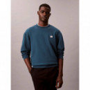Ls Eu 350TERRY Badge Crewneck Sw Navy te  CALVIN KLEIN