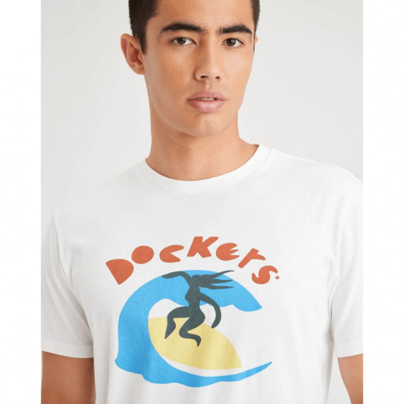 Camisetas Hombre Camiseta DOCKERS Slim Fit Logo Surfer Lucent White