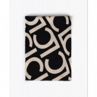 Foulard de Mujer Plisado Bicolor Logotipado Negro-crudo  LOLA CASADEMUNT