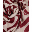 Foulard de Mujer Plisado Bicolor Logotipado Crudo-rojo  LOLA CASADEMUNT