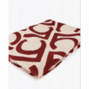 Foulard de Mujer Plisado Bicolor Logotipado Crudo-rojo  LOLA CASADEMUNT