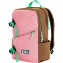 Fjallraven Mochila FJÄLLRÄVEN Vardag 17 Poppy Pink / Khaki Dust