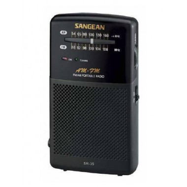 SANGEAN Radio Bolsillo SR-35 Am/fm Negro con Altavoz
