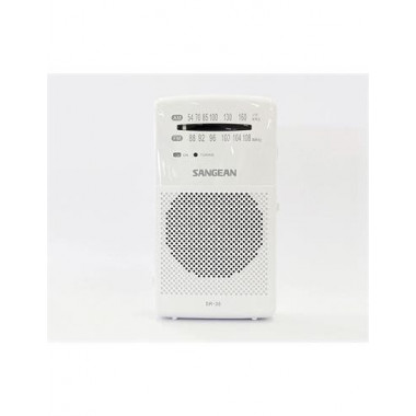 SANGEAN Radio Bolsillo SR-35 Am/fm con Altavoz Pocket 100 Blanca
