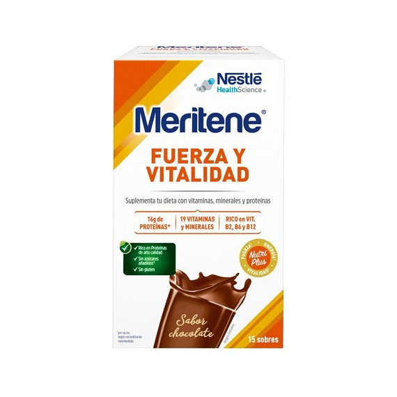 MERITENE Fuerza y Vitalidad Sabor Chocolate 15 S