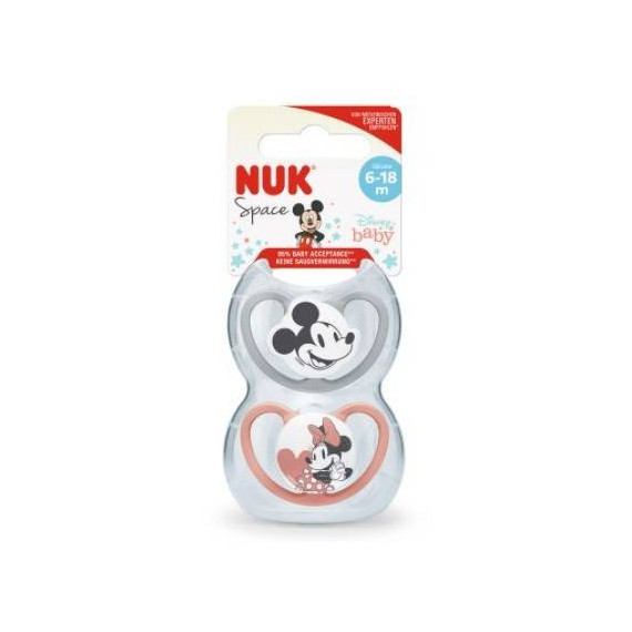 NUK Chupete Mickey Mouse Silicona 6-18 2UN