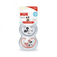 NUK Chupete Mickey Mouse Silicona 6-18 2UN