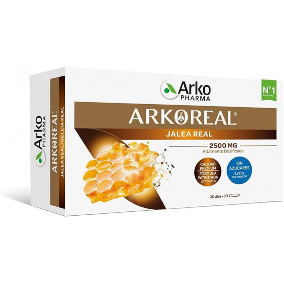 Arkoreal Jalea Real Bio sin Azucar 2500 Mg 20AMP  ARKOPHARMA LABORATORIOS
