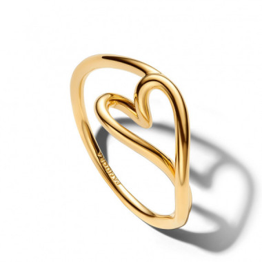 PANDORA Anillo de Coraz&oacute;n Ba&ntilde;ado en Oro 164361C00