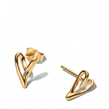 PANDORA Pendientes de Bot&oacute;n con Forma de Coraz&oacute;n 264393C00