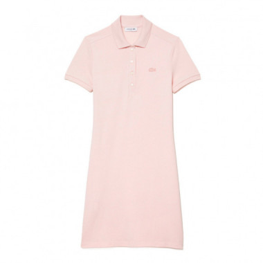 Vestido Polo de Corte Ajustado de Minipiqu&eacute; El&aacute;stico  LACOSTE