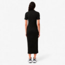 Vestido Polo Largo de Canalé de Algodón  LACOSTE