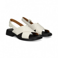 Sandalia Cruzada Piel Hielo  CAMPER