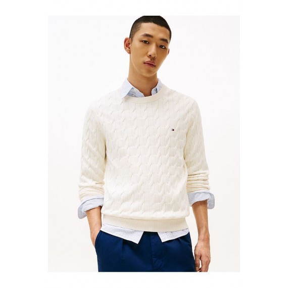 Jersey Classic Cotton Cable Crew Neck  TOMMY HILFIGER
