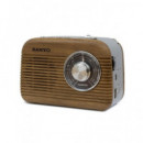 SANYO Radio Portatil BLUETOOTH Vintage Fm/am/sw KS136M Madera Usb,micro Sd,recargable