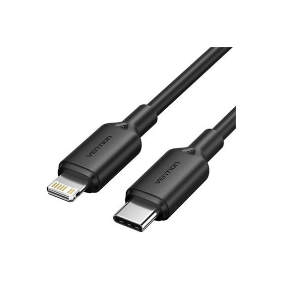 VENTION Cable Datos Tipo C a Lightning 3A 480MBPS 1MTR Negro Lakbf