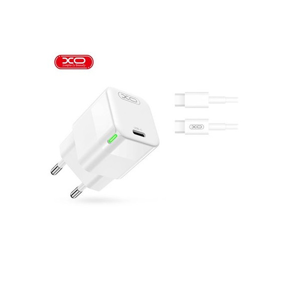 XO Cargador Red Tipo C 30W + Cable Tipo C M/m 1MTR Blanco XO-CE06
