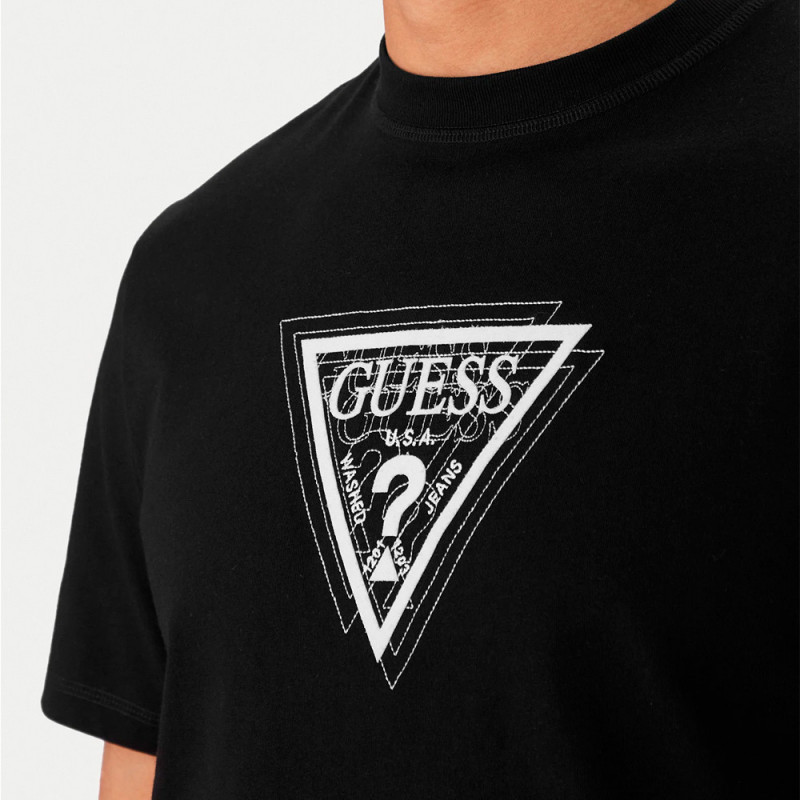 Guess Camiseta Triesley Triángulo Blanco Hombre