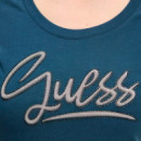 Camiseta con Apliques de Cristal en el Logo  GUESS