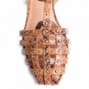 Sandalias Cangrejeras Piel Estampado Animal Ottertail  GIOSEPPO