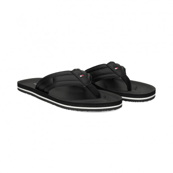Flip Flop Acolchada Piel Negro  TOMMY HILFIGER