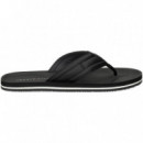 Flip Flop Acolchada Piel Negro  TOMMY HILFIGER