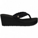 Fli Flop Trenzada Textil Negro  TOMMY HILFIGER