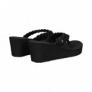 Fli Flop Trenzada Textil Negro  TOMMY HILFIGER