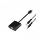 Conversor Nanocable Mini HDMI a VGA/3.5MM Negro (10.16.2003-BK)  NANO