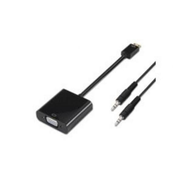 Conversor Nanocable Mini HDMI a VGA/3.5MM Negro (10.16.2003-BK)  NANO