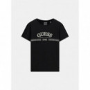 Camiseta con Logo y Cinta en Strass de GUESS