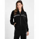 Sudadera de Cremallera, Cuello Alto y Strass de GUESS