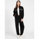 Sudadera de Cremallera, Cuello Alto y Strass de GUESS