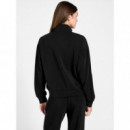 Sudadera de Cremallera, Cuello Alto y Strass de GUESS