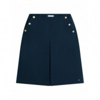 TOMMY HILFIGER - Preppy Texture Gb Knee Skirt - C1G - F|WW0WW49474/C1G