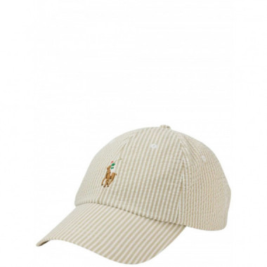 Polo RALPH LAUREN - Cls Sprt Cap-cap-hat - Coastal Beige Seersucker - 710957166005/COASTAL Beige Seersucker